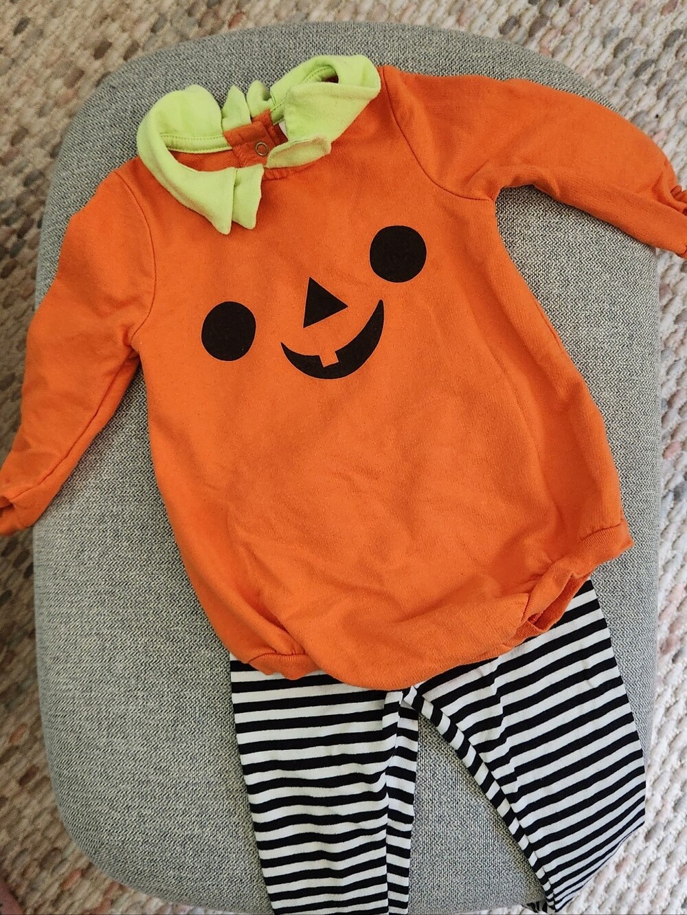 Cat & Jack Baby Pumpkin Halloween Costume, Size 12M